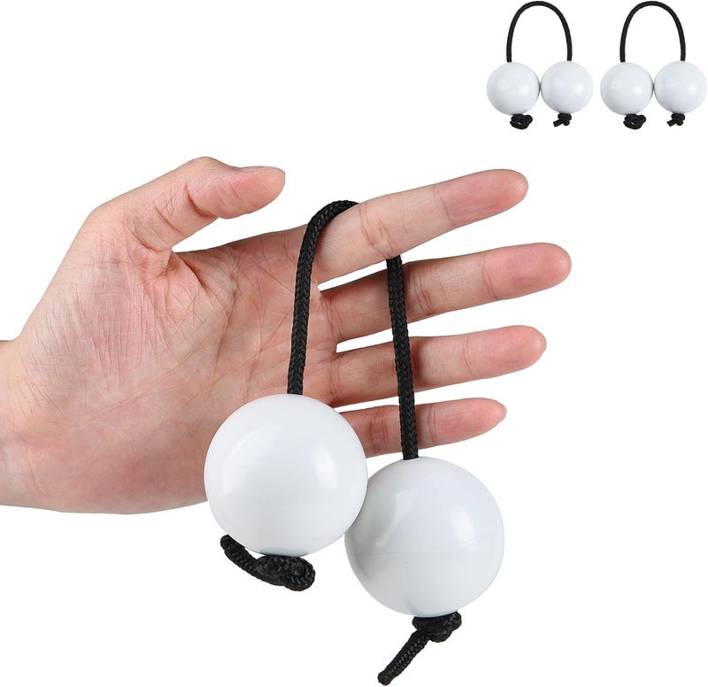 MGTECH 2Pcs Asalato Shakers, Kashaka Rhythmic Ball African Musical Instrument Aslatua Shakers, White - Image 1